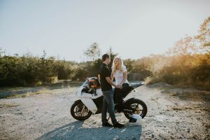 Engagement Photos with Motorcycle